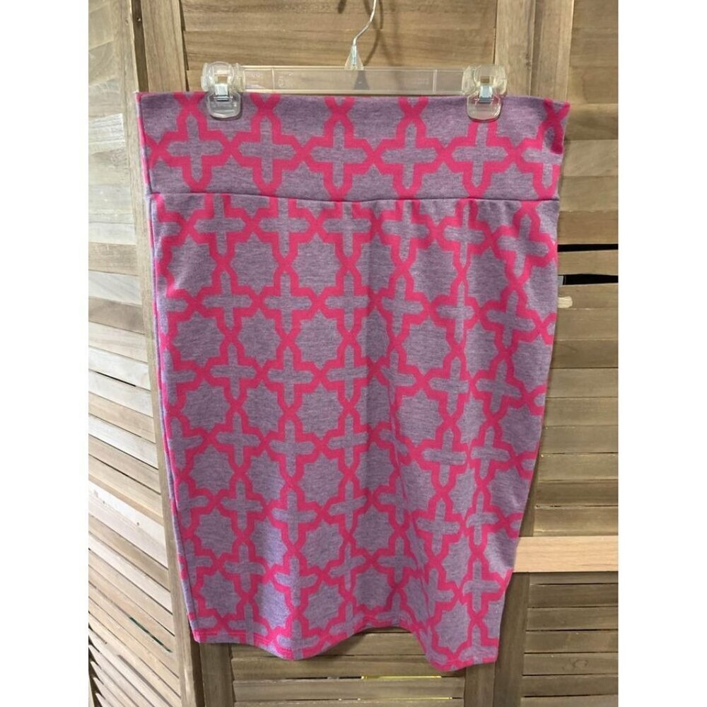 LulaRoe Knee Length Pencil Skirt Womens Size XL Purple Pink
